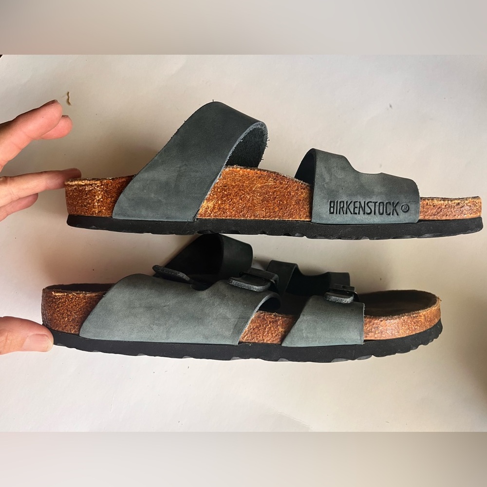 Birkenstock Triple Strap Sandals in Blue Green - Picture 4 of 7